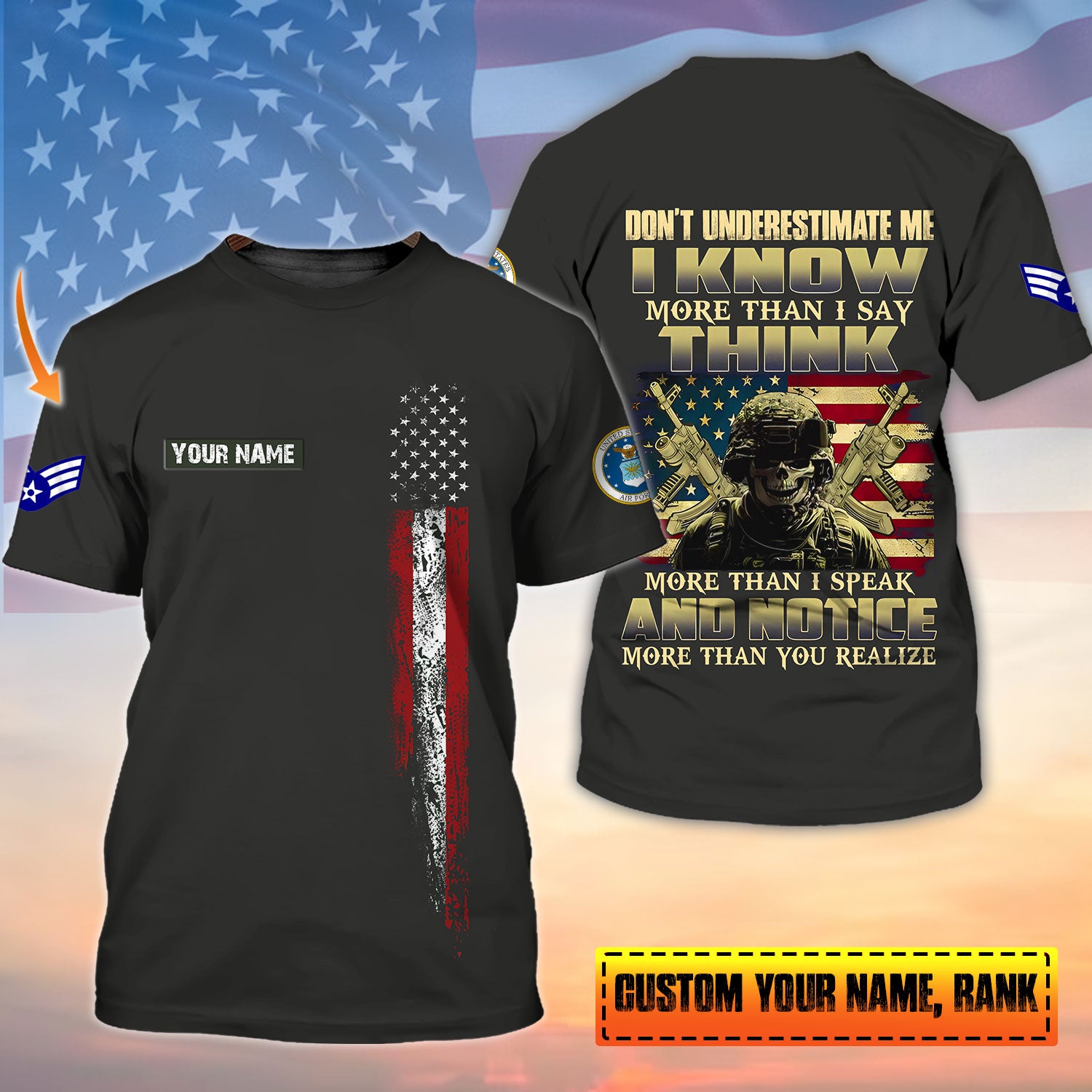 Personalized Veteran Air Force T-Shirt - A Tribute to the Unspoken Heroism, Gift For Veterans