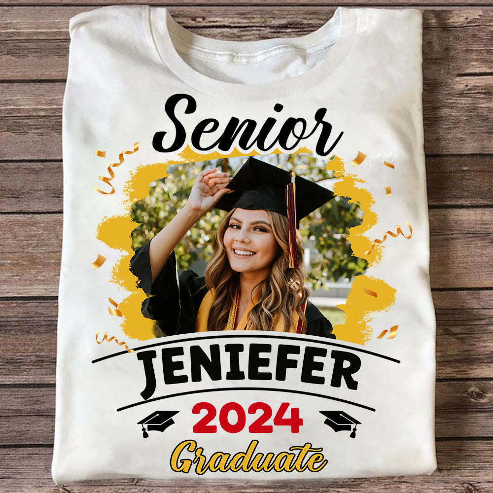 Senior Custom Photo, Name And Year, Graduation - Gift For Graduation - Personalized Sweatshirt