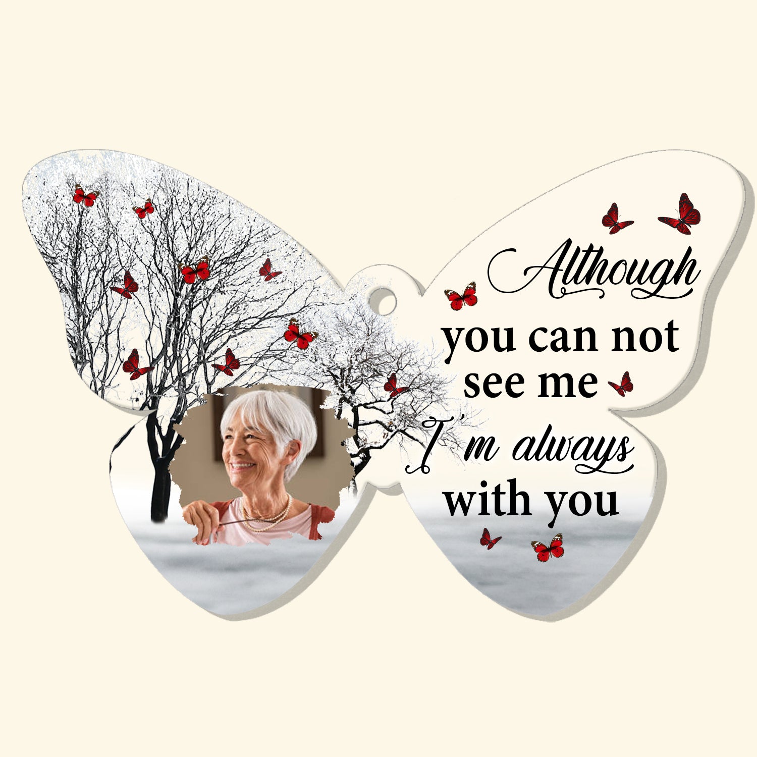 Although You Can Not See Me I'm Always With You, Custom Photo, Memorial Gift - Personalized Acrylic Keychain