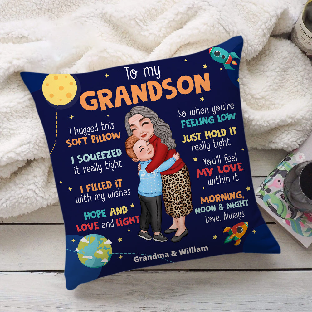 To My Grandkid Morning Noon And Night Love Always - Personalized Pillow, Gift For Family
