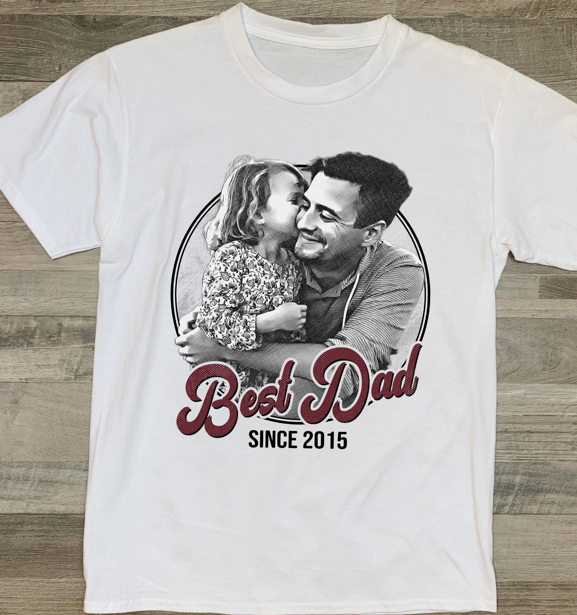Best Dad - Personalized Photo And Year T-Shirt, Gift For Family, Gift For Father