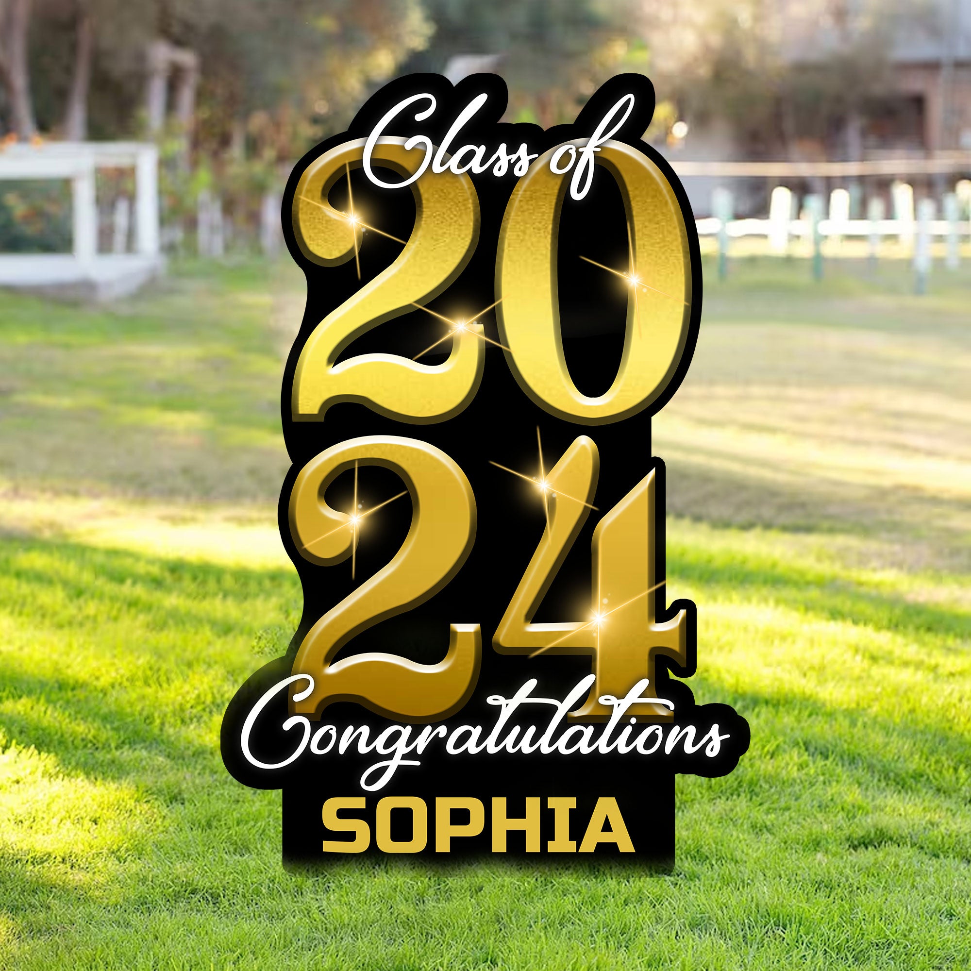 Class Of 2024 Congratulations, Custom Name, Personalized Lawn Sign, Yard Sign, Gift For Graduation