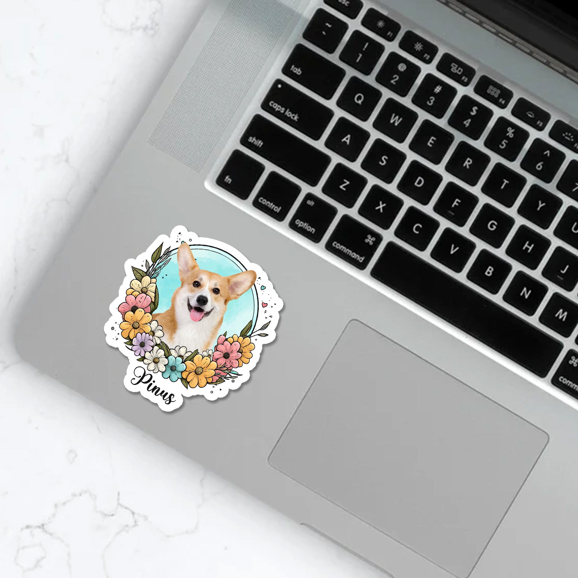 Personalized Cute Puppy Sticker, Custom Photo And Text Name, Gift For Pet Lover