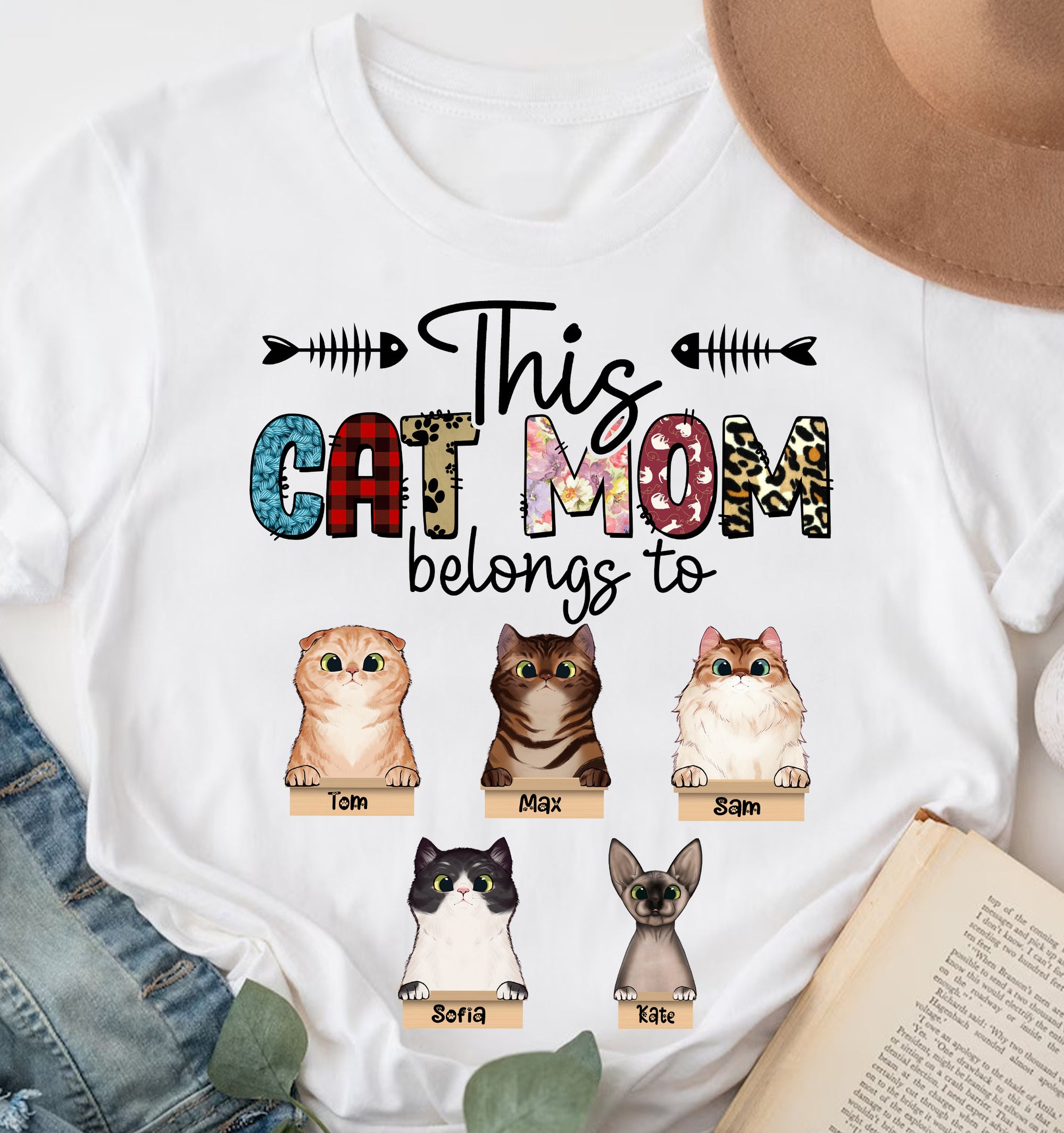 This Cat Mom Belongs To Personalized T-Shirt, Gift For Cat Lover