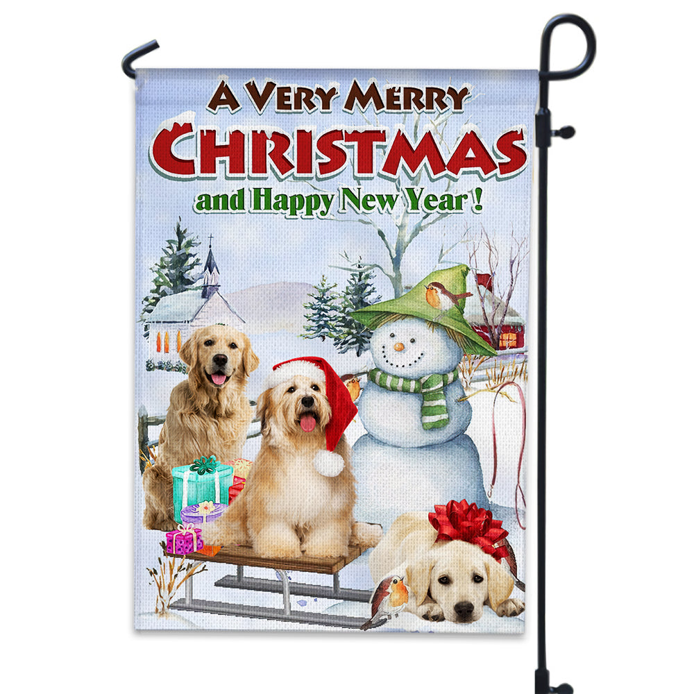 A Very Merry Christmas And Happy New Year - Custom Photo Flag - Christmas Gift, Gift For Pet Lover