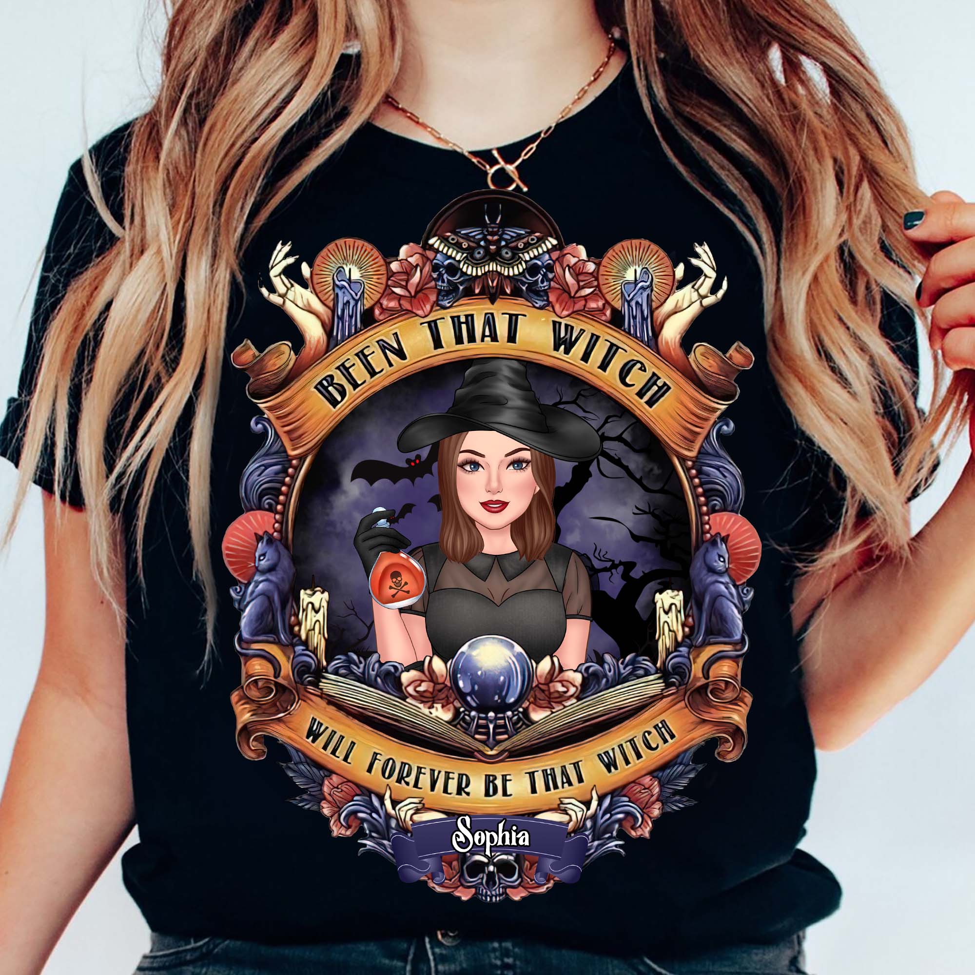 Been That Witch Will Forever Be That Witch - Custom Appearance & Name - Personalized T-Shirt - Halloween Family Gift