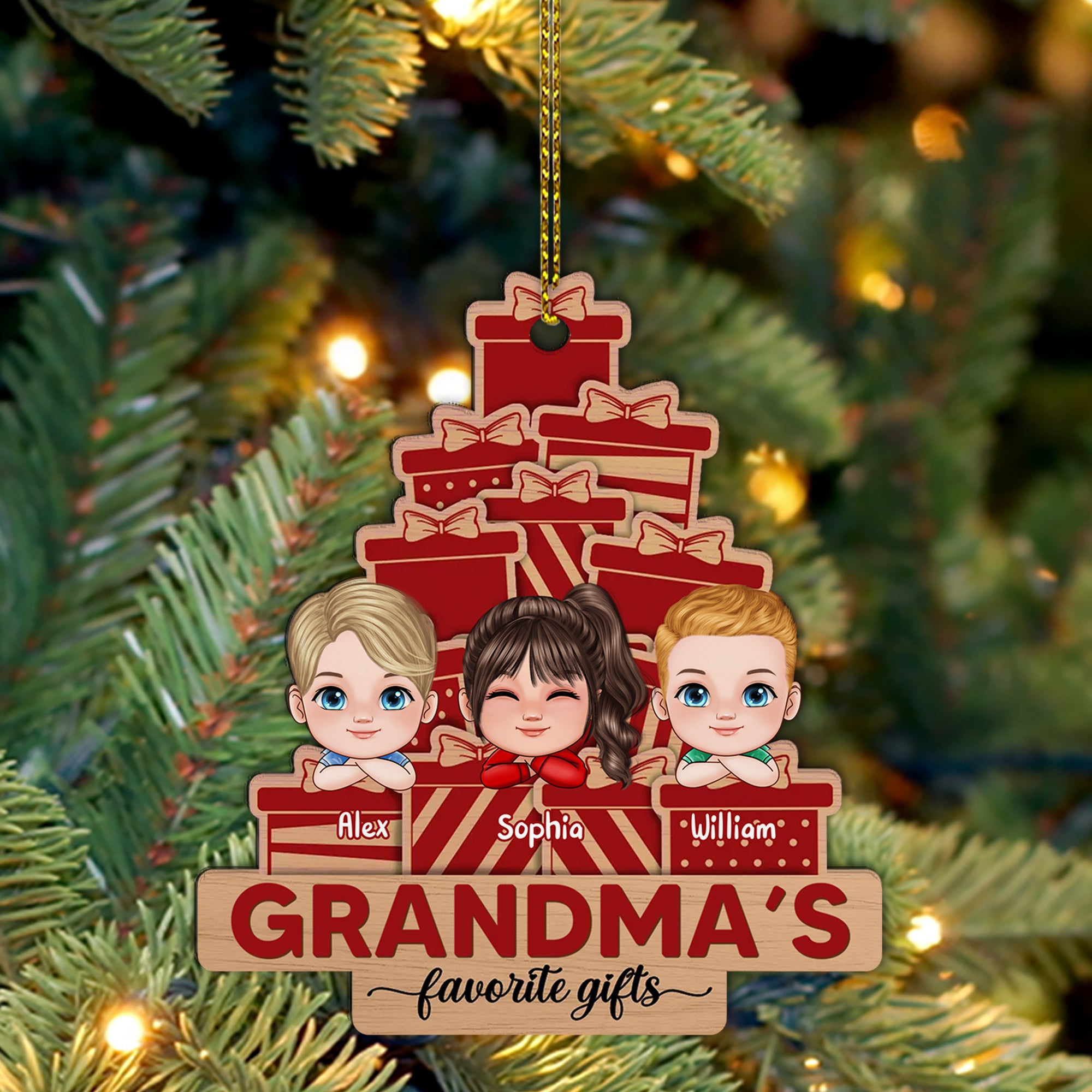 Favorite Gifts - Personalized Custom Shaped Wooden Ornament - Gift For Family