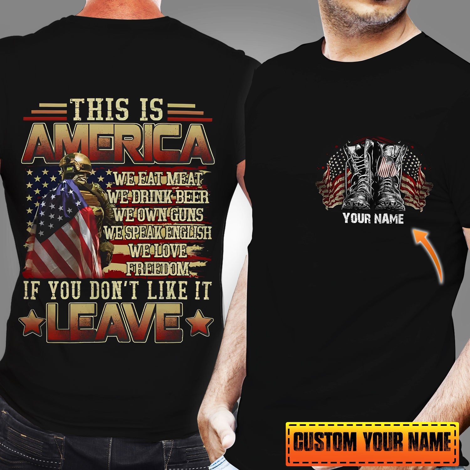 Bold & Free: Personalized U.S Veteran T-Shirt, Gift For Veterans - A Salute to Freedom