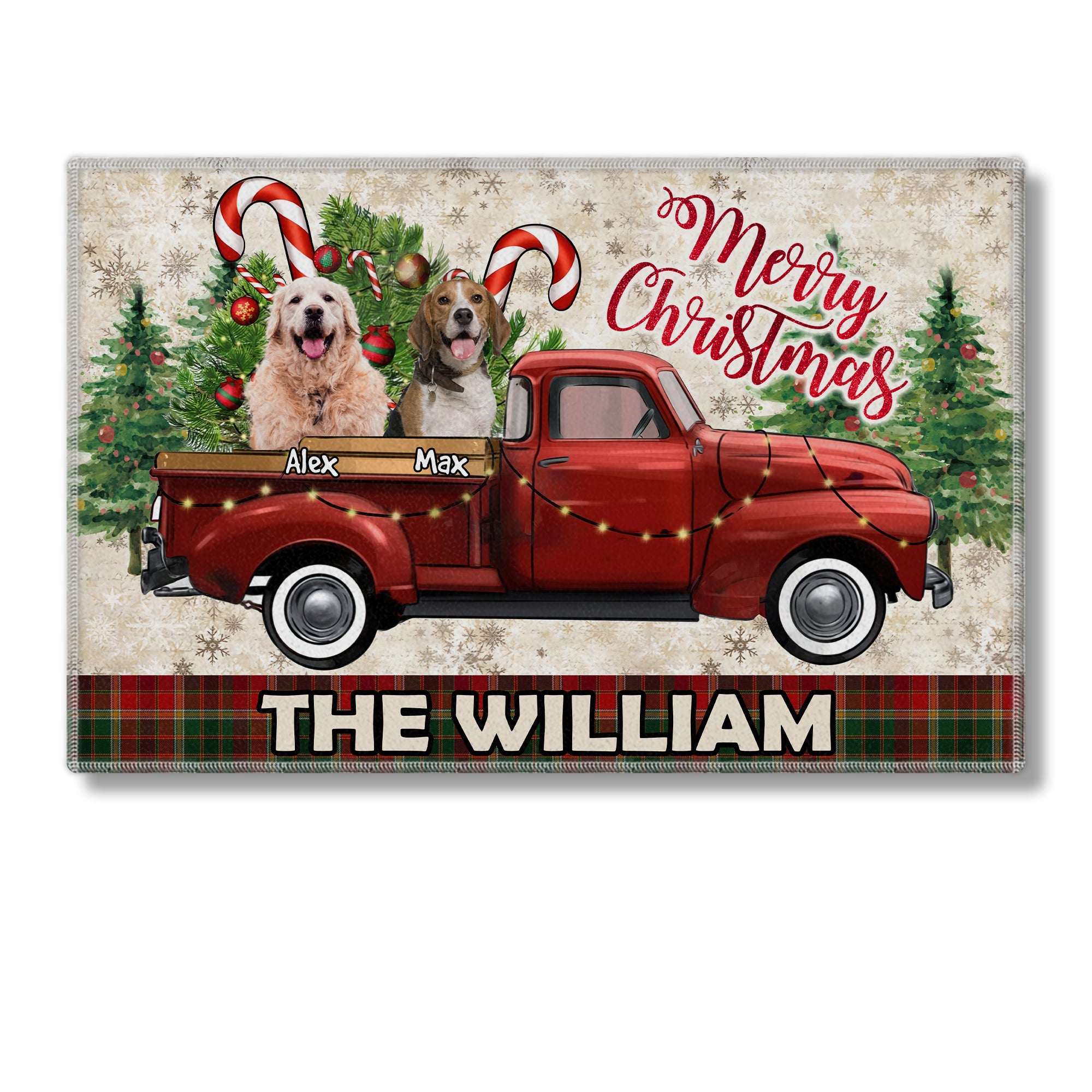 Merry Christmas  - Custom Photo And Name - Personalized Doormat - Pet Lover Gift