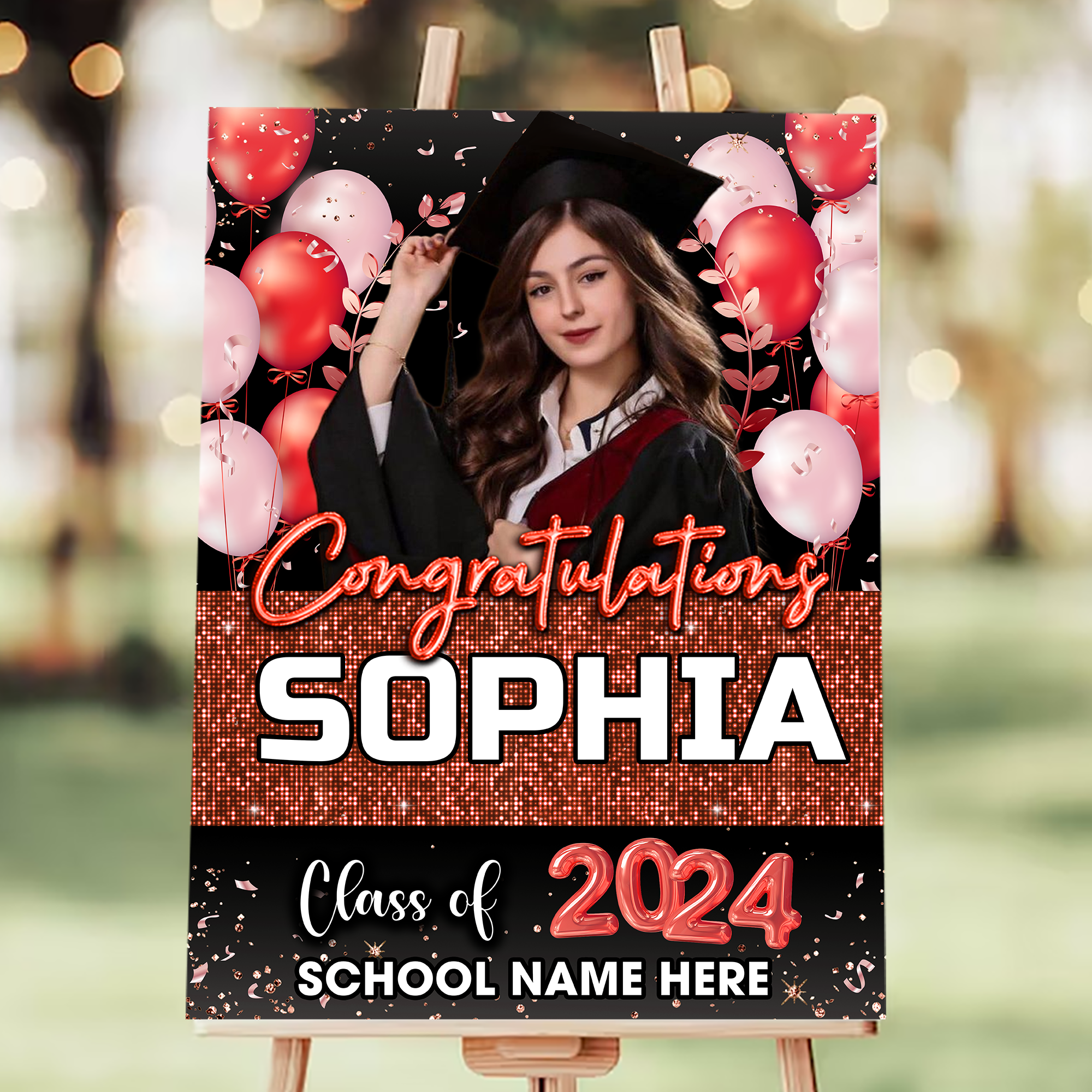 Custom Congratulations Class Of 2024 - Graduation Party Welcome Sign - Custom Photo Grad Party Sign - Personalized Graduation Decoration - Graduation Sign