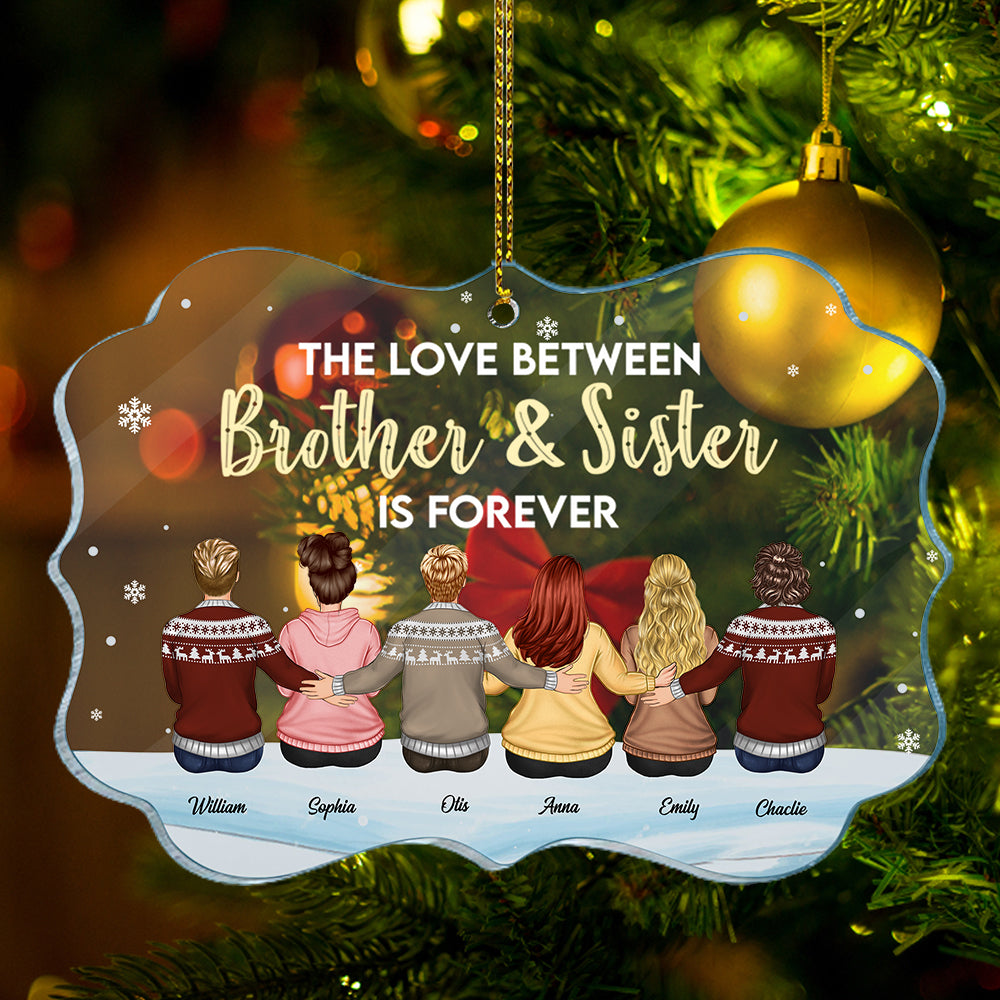 Brother and Sister Forever - Custom Appearances, Quote And Names Christmas Gift - Personalized Acrylic Ornament