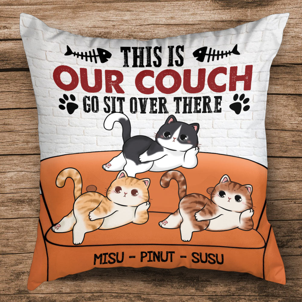 This is Our Coach, Go Sit Over There, Personalized Cutie Kittie Pillow, Cat Lovers Gift