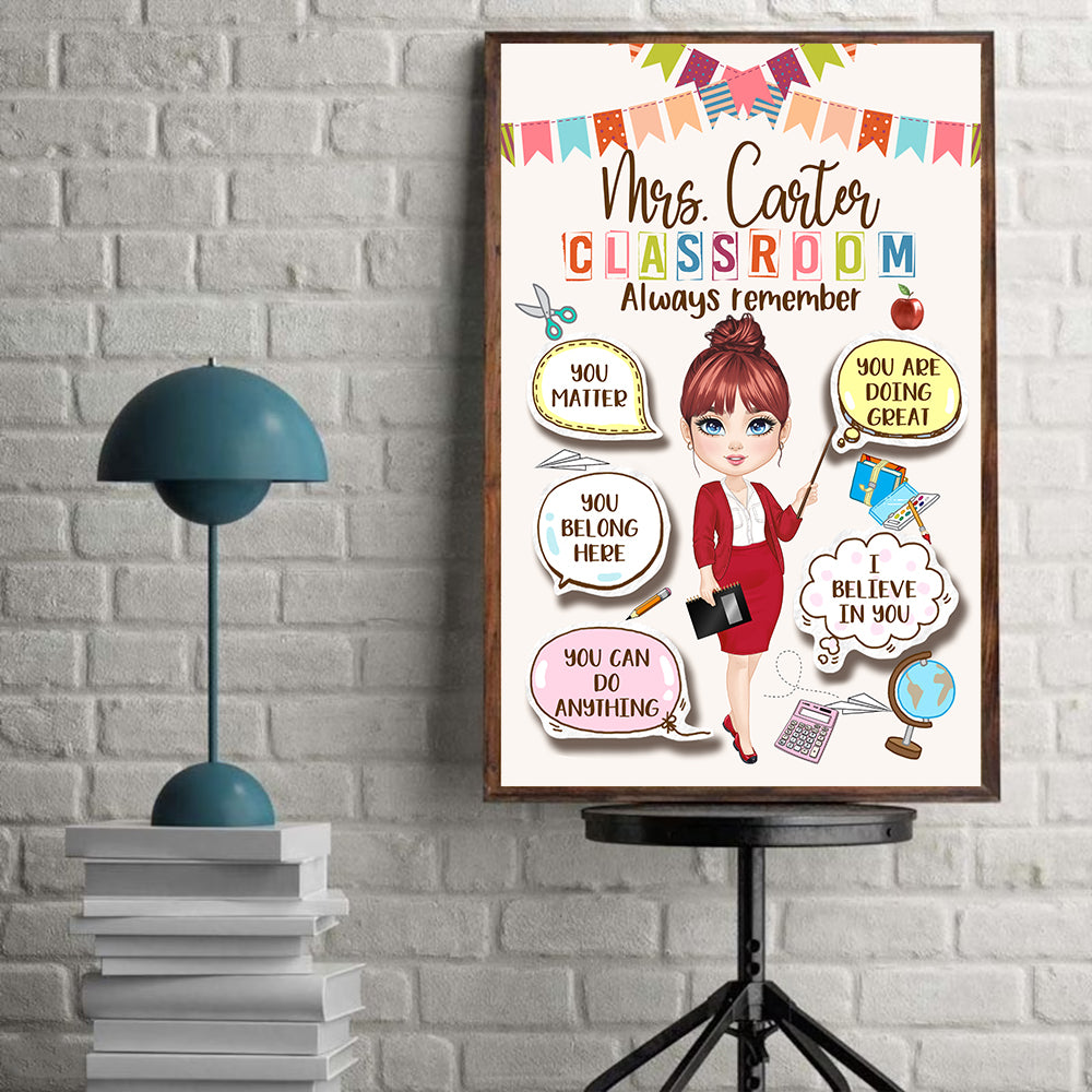 Personalized Teacher Canvas, Classroom Always Remember, Back To School, Gift For Teachers