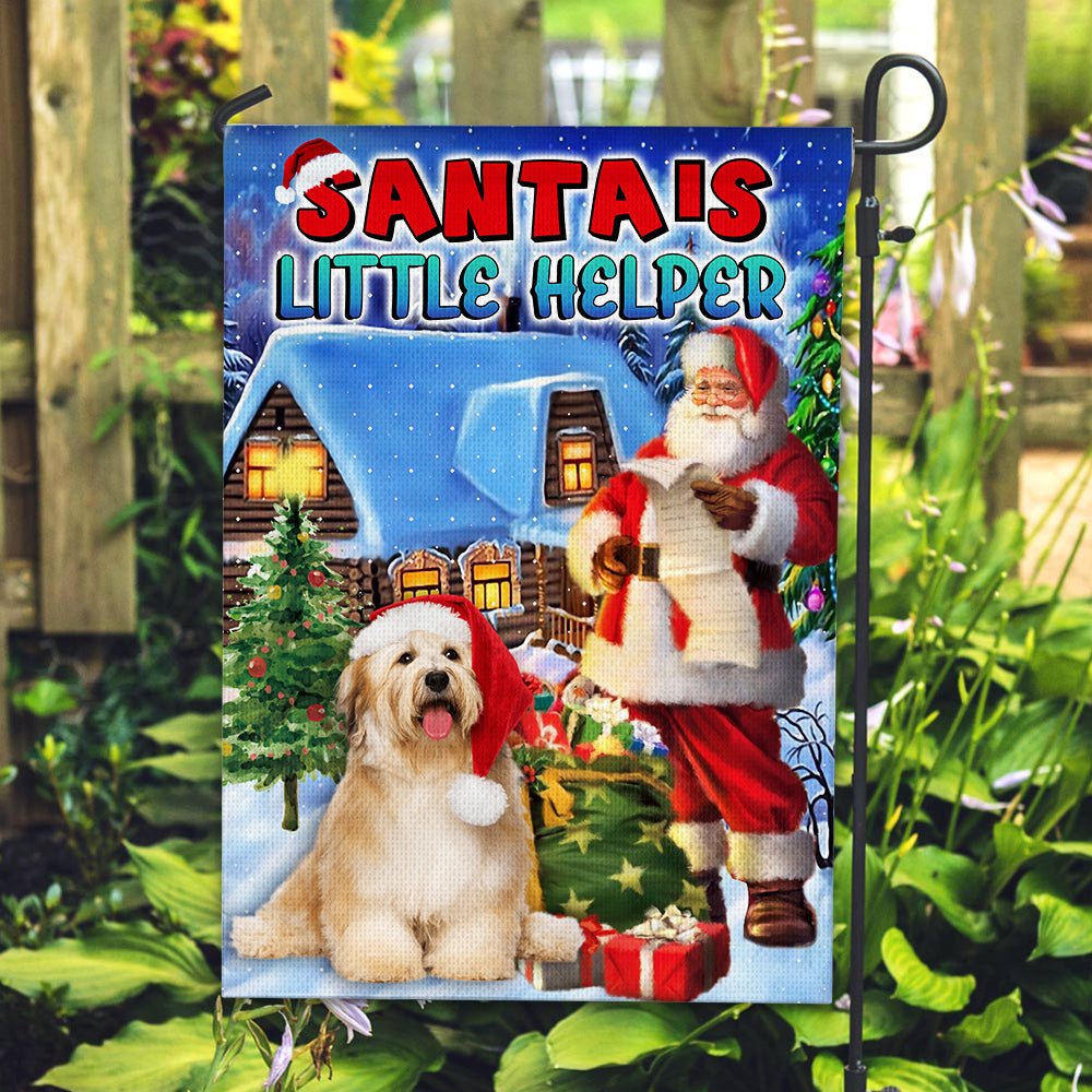 Santa's Little Helper - Custom Pet Photo Flag - Christmas Gift, Gift For Pet Lovers