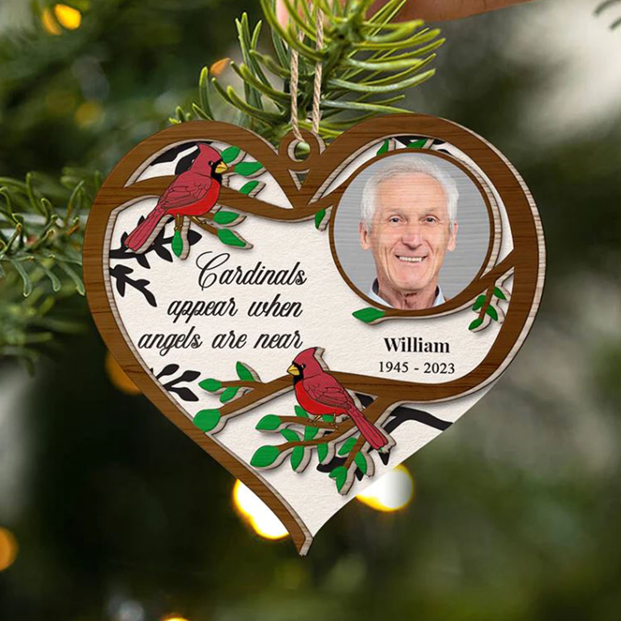 I Will Always With You, Custom Photo And Name - Personalized Custom Shaped Wooden Ornament - Gift For Family, Memorial Gift