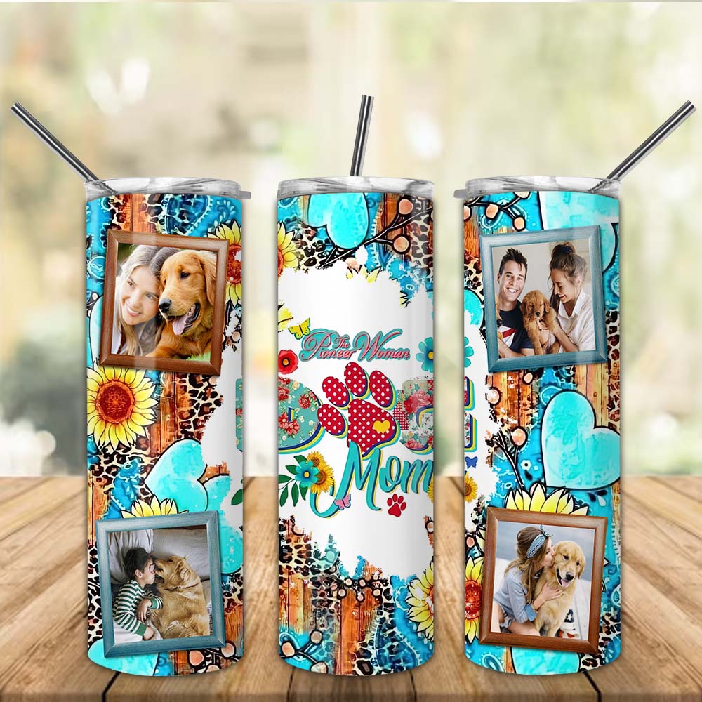 The Pioneer Woman - Paw Mom - Custom Photo - Personalized Skinny Tumbler - Gift For Pet Lovers
