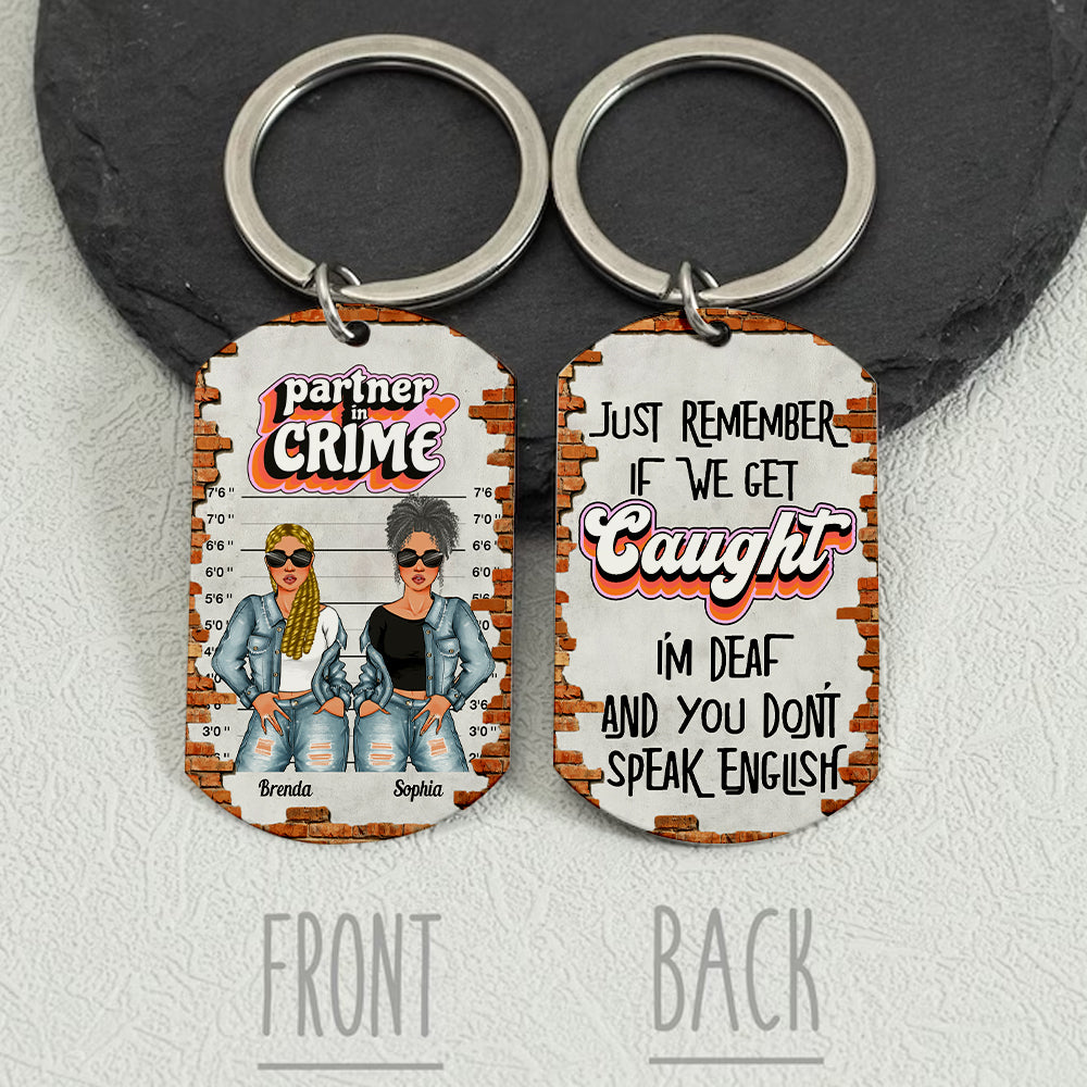 Personalized  Partner In Crime Metal Keychain, Gift For Best Friend