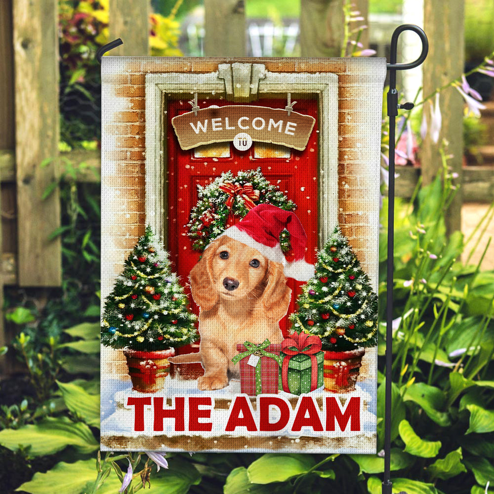 Welcome To Pet Christmas House - Custom Pet Photo And Name Flag - Christmas Gift, Gift For Pet Lovers