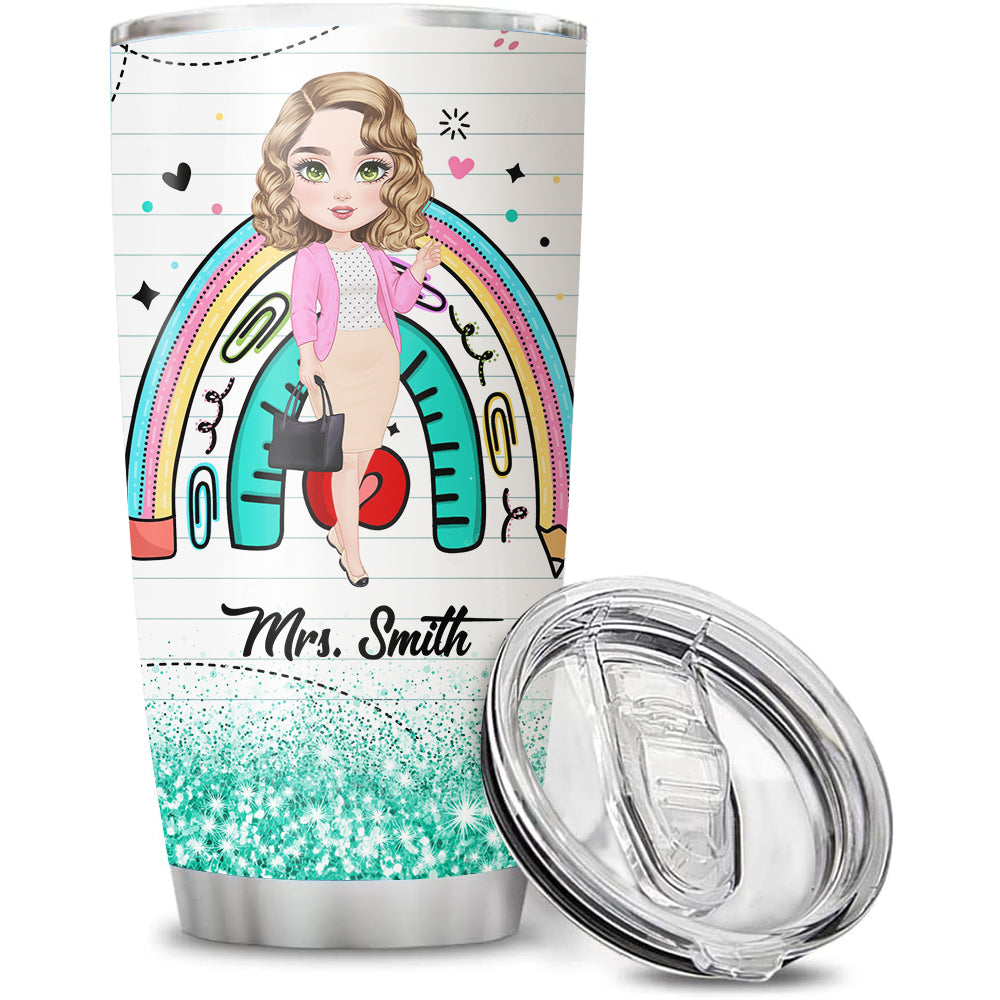 Awesome Doll Teacher - Nutrition Facts Amount Per Serving One Full Classroom , Personalized Tumbler, Gift For Teacher, Back To School