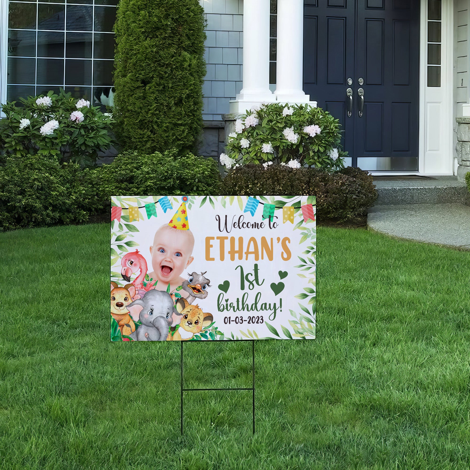 Personalized Birthday Lawn Sign, Welcome To Baby Birthday, Gift For Birthday