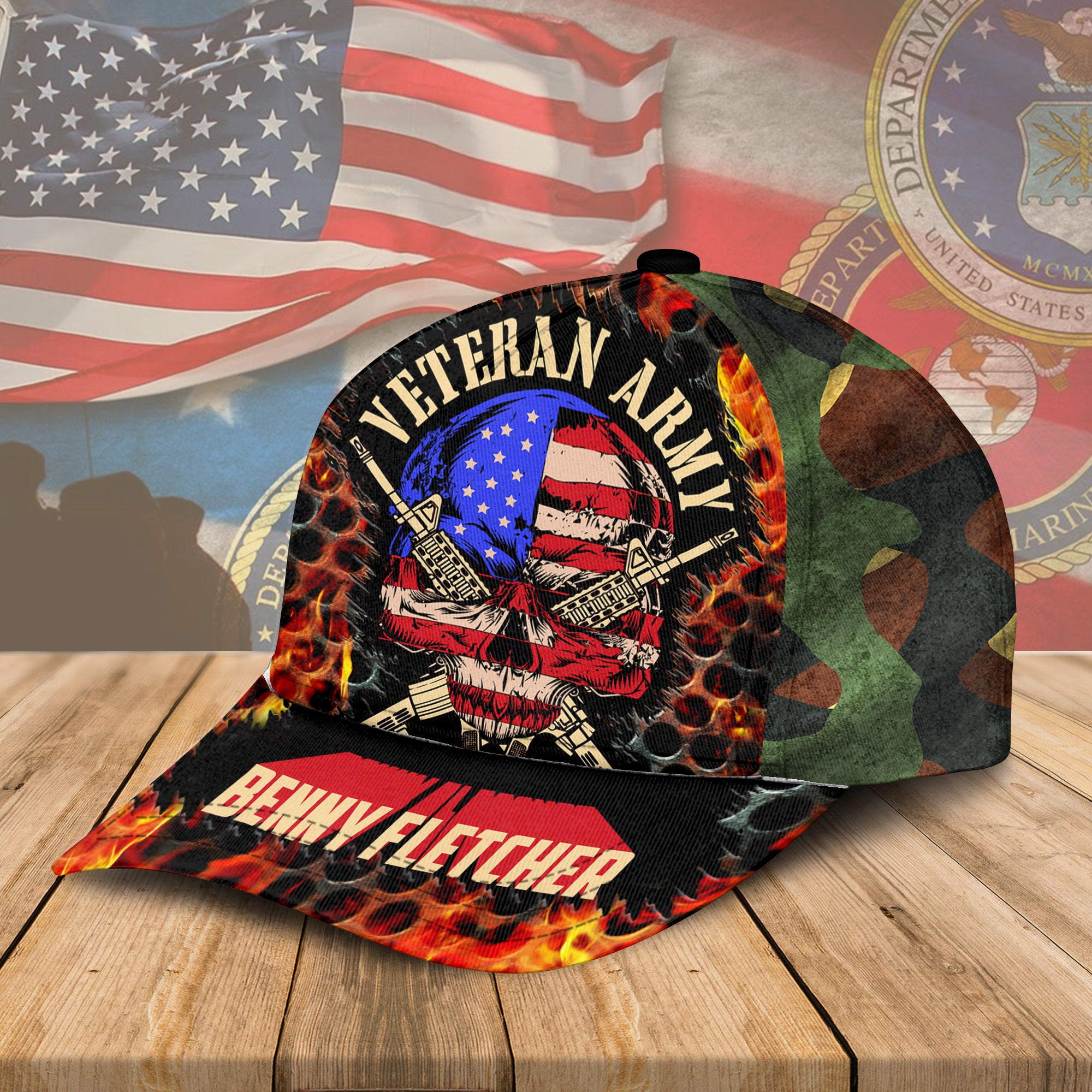 Personalized American Veteran, Customized Name Cap - Gift For Veteran