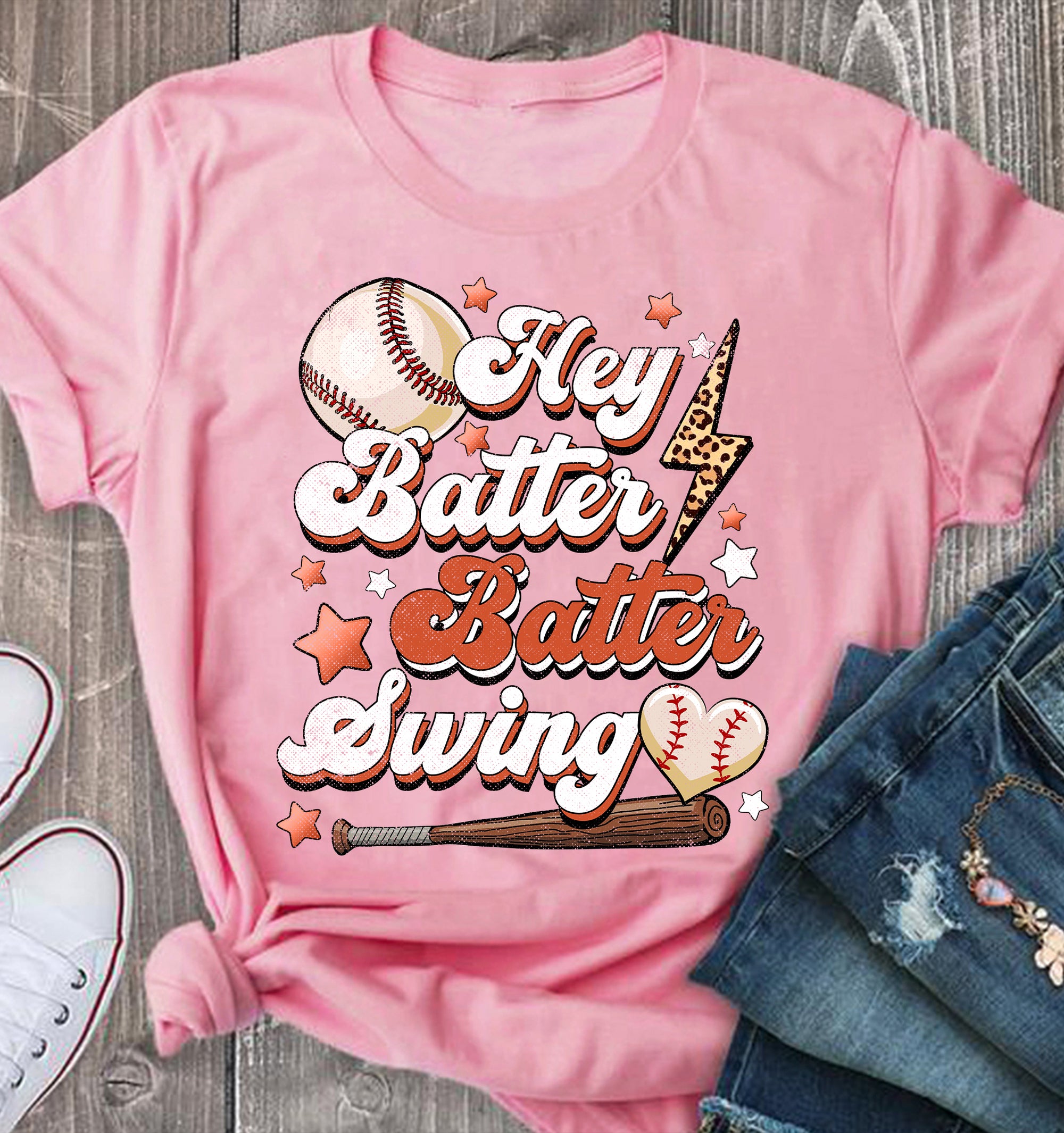 Custom Baseball Mom Hey Batter Batter Swing, Personalized T-Shirt, Gift For Family, Baseball Lovers