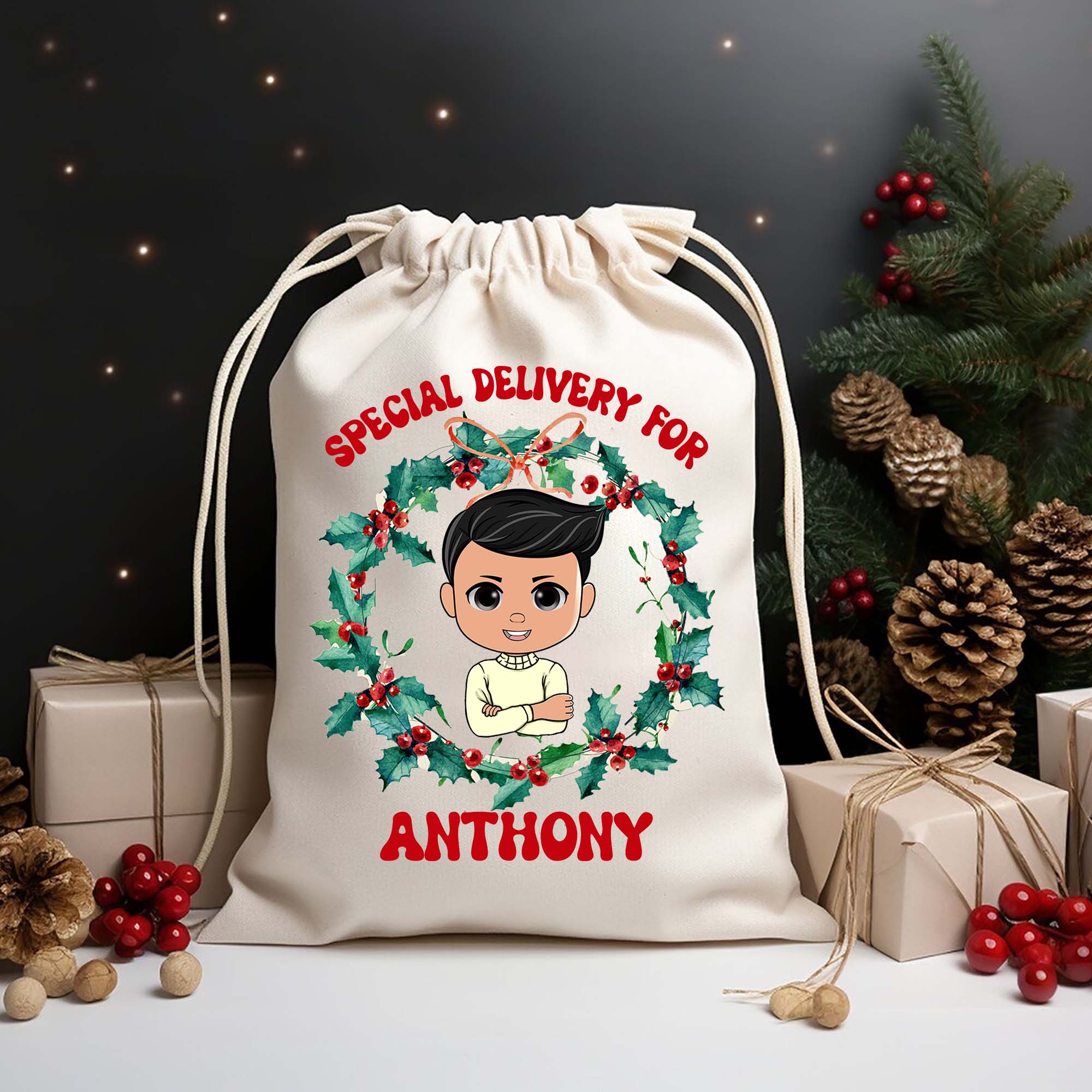 Special Delivery For Christmas Kid - Personalized String Bag, Christmas Gift, Gift For Family