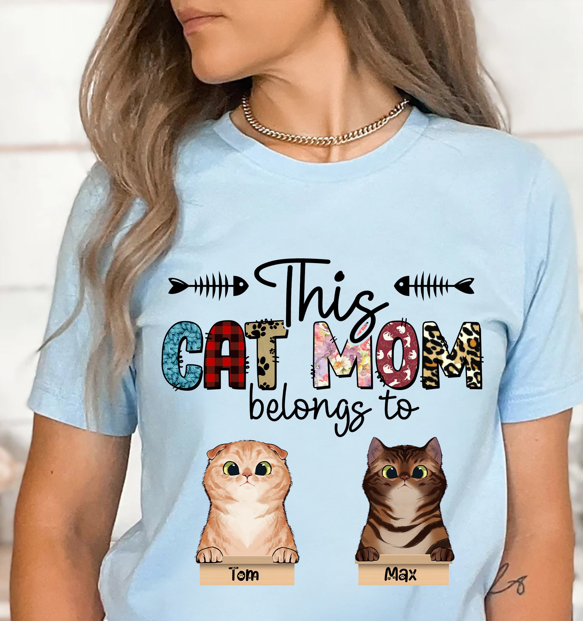 This Cat Mom Belongs To Personalized T-Shirt, Gift For Cat Lover