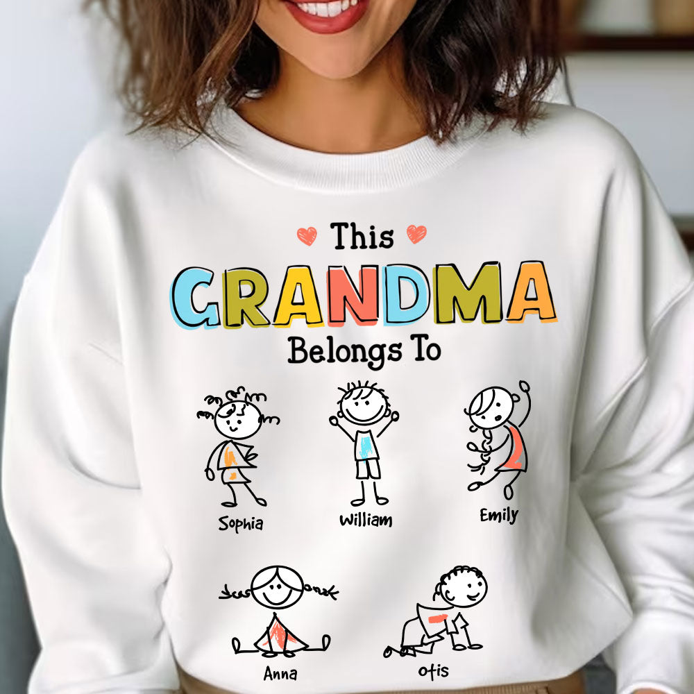 This Grandma Belongs To Sticky Kid - Custom Kid And Name - Personalized Sweatshirt - Family Gift