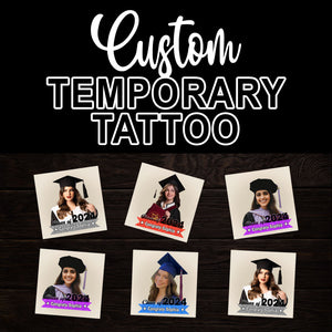 Class Of 2024 Congrats, Custom Name Temporary Tattoo, Personalized Photo And Name, Fake Tattoo, Graduation Gift