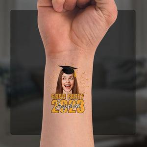 Custom Temporary Grand Party Tattoo With Personalized Photo, Text Name, Fake Tattoo, Gift For Graduation