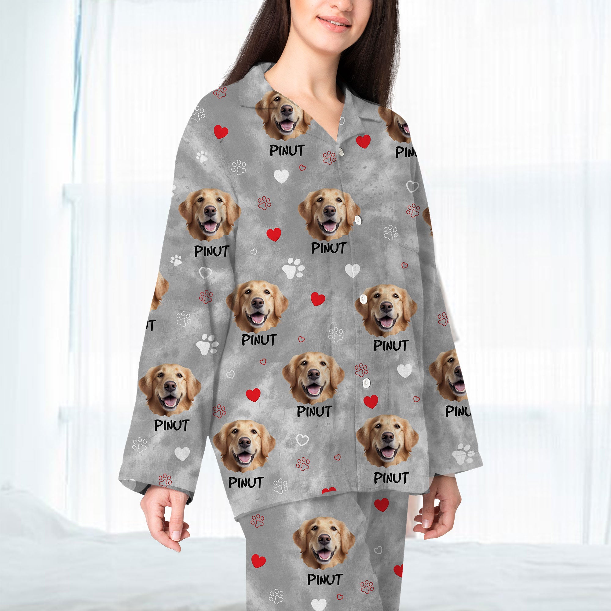 Custom Dog Cat Photo, Personalized Pajamas Set, Gift For Pet Lover