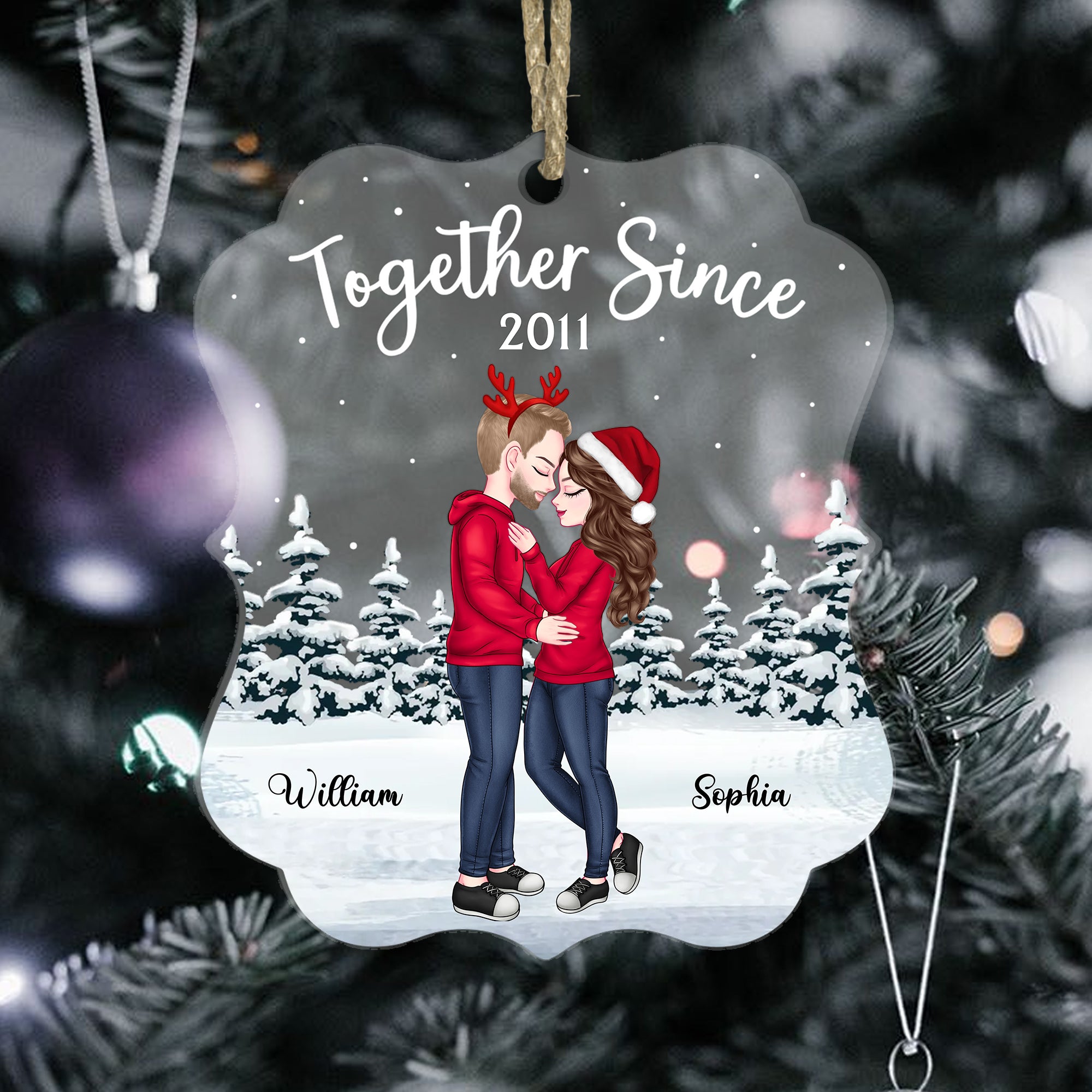 Together Since - Couple Ornament - Custom Appearance, Personalized Acrylic Ornament - Gift For Christmas, Couple Gift, Family Gift