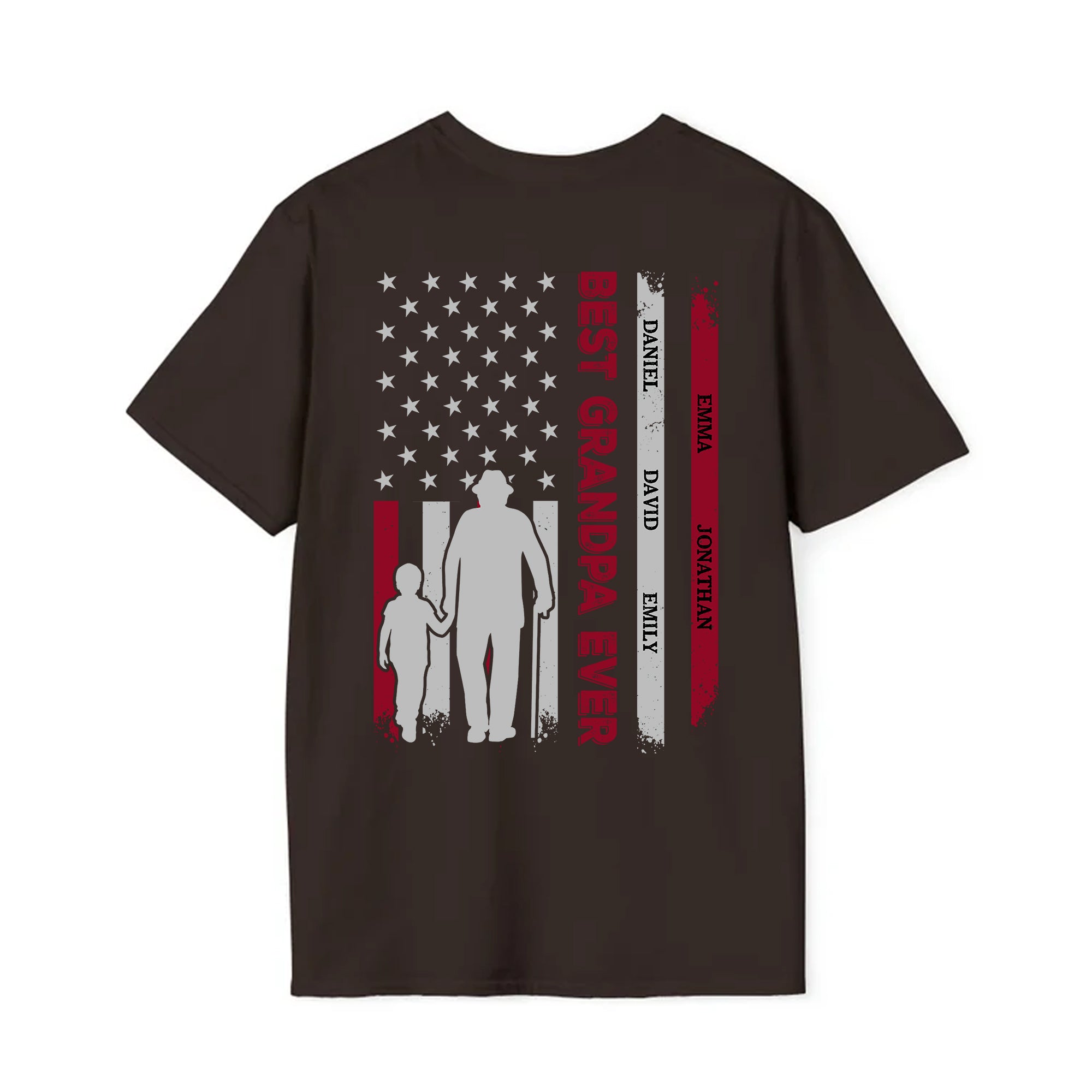 Best Grandpa Ever  - Custom Names- Personalized T-Shirt - Gift For Family, Gift For Grandpa