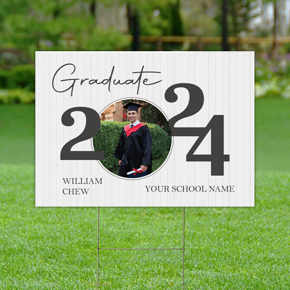 Graduate 2024, Custom Photo And Texts Graduation - Personalized Lawn Sign, Yard Sign, Graduation Gift
