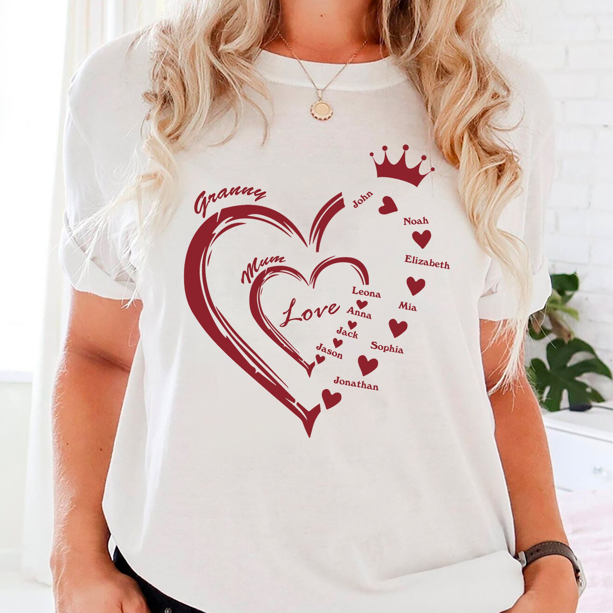 Two Hearts Queen, Happy Mother's Day, Custom Texts - Personalized Light Shirt