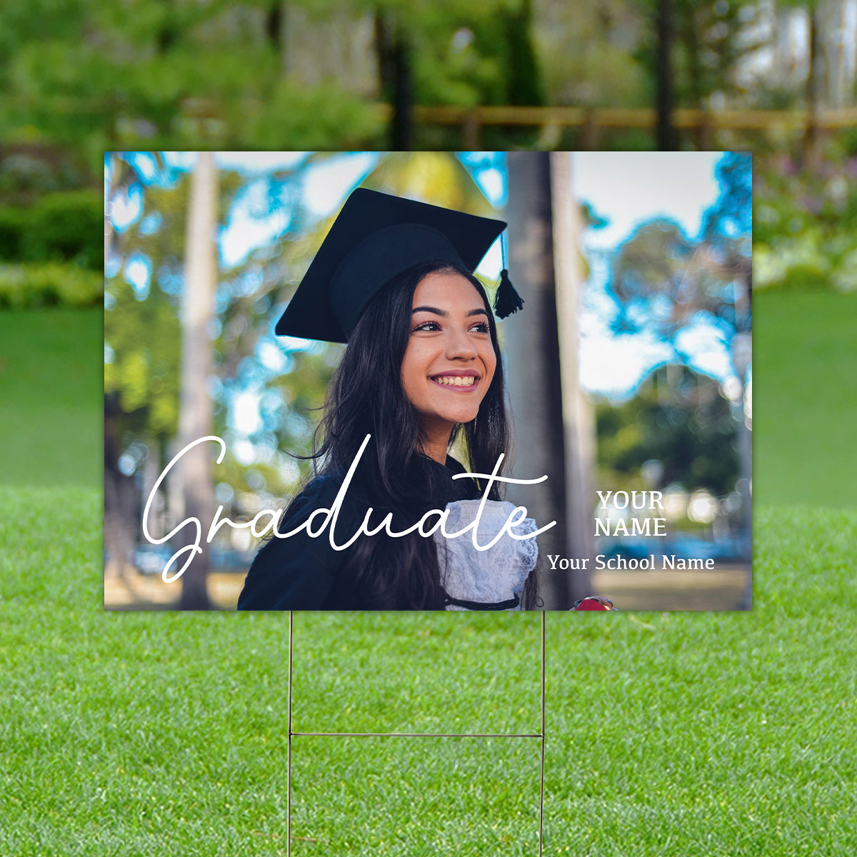 Congrats Class Of Graduation - Custom Photo And Texts Graduation Lawn Sign, Yard Sign, Graduation Gift
