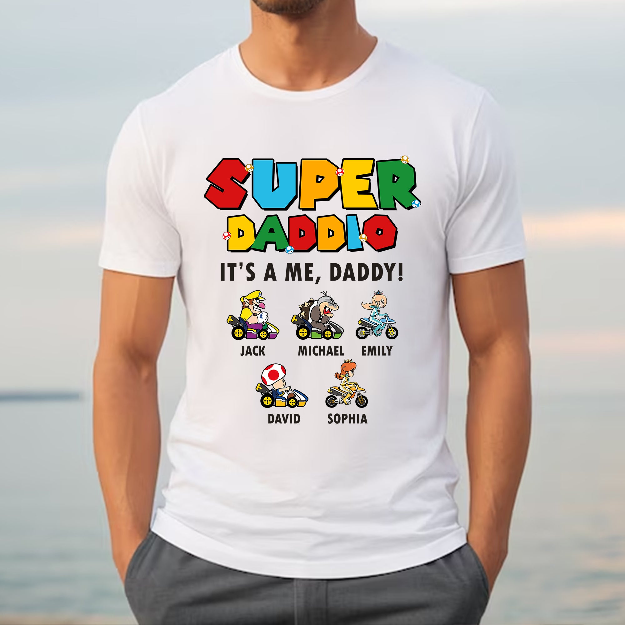 Super Daddio It's A Me, Daddy - Personalized T-Shirt - Gift For Family, Gift For Dad