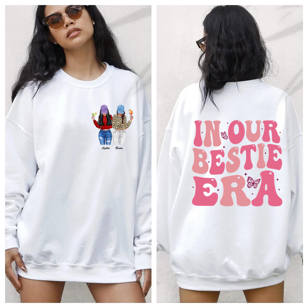In Our Bestie Era Personalized Double Sided Sweatshirt - Gift For Girl Friendship