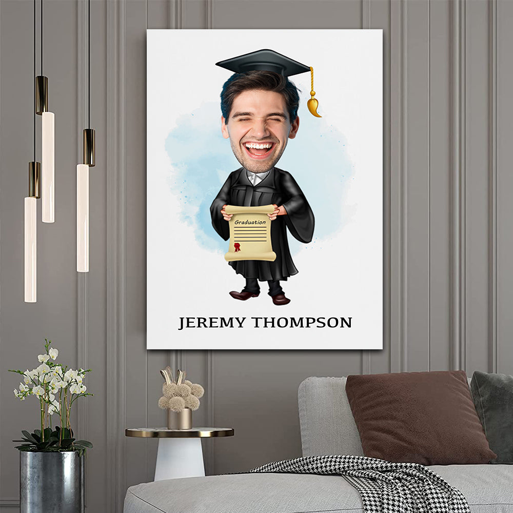 Congrats Graduation - Personalized Photo And Name Canvas - Graduation Gift