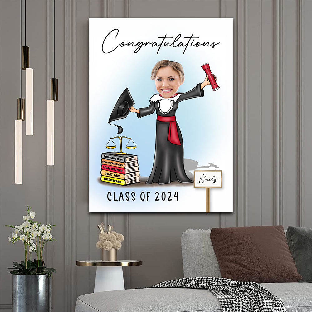 Congratulations Class Of 2024 - Personalized Canvas - Graduation Gift
