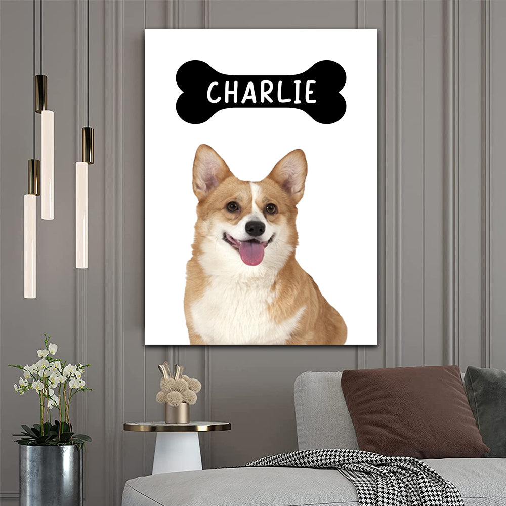 Personalized Photo And Name Canvas, Gift For Family, Gift For Pet Lovers