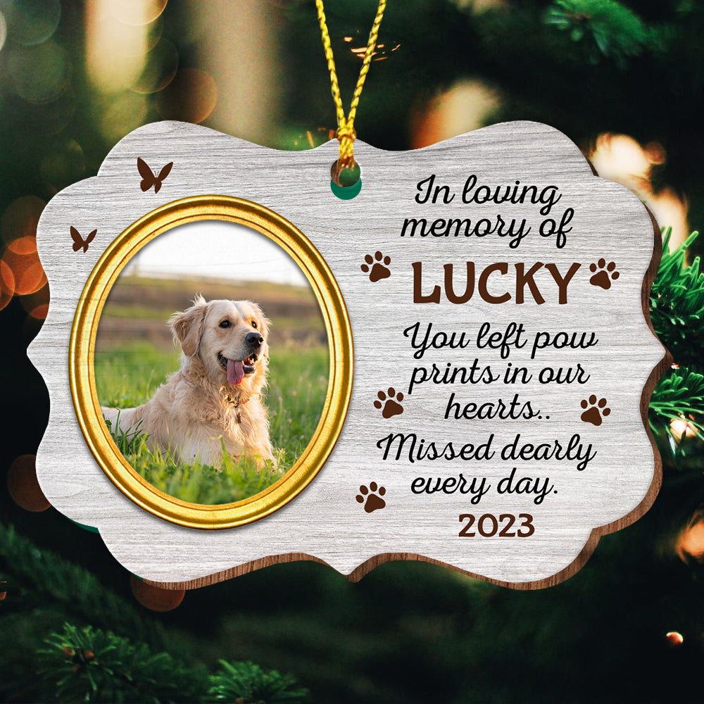 In Loving Memory Of Pet - Personalized Custom Shaped Wooden Ornament - Gift For Pet Lover