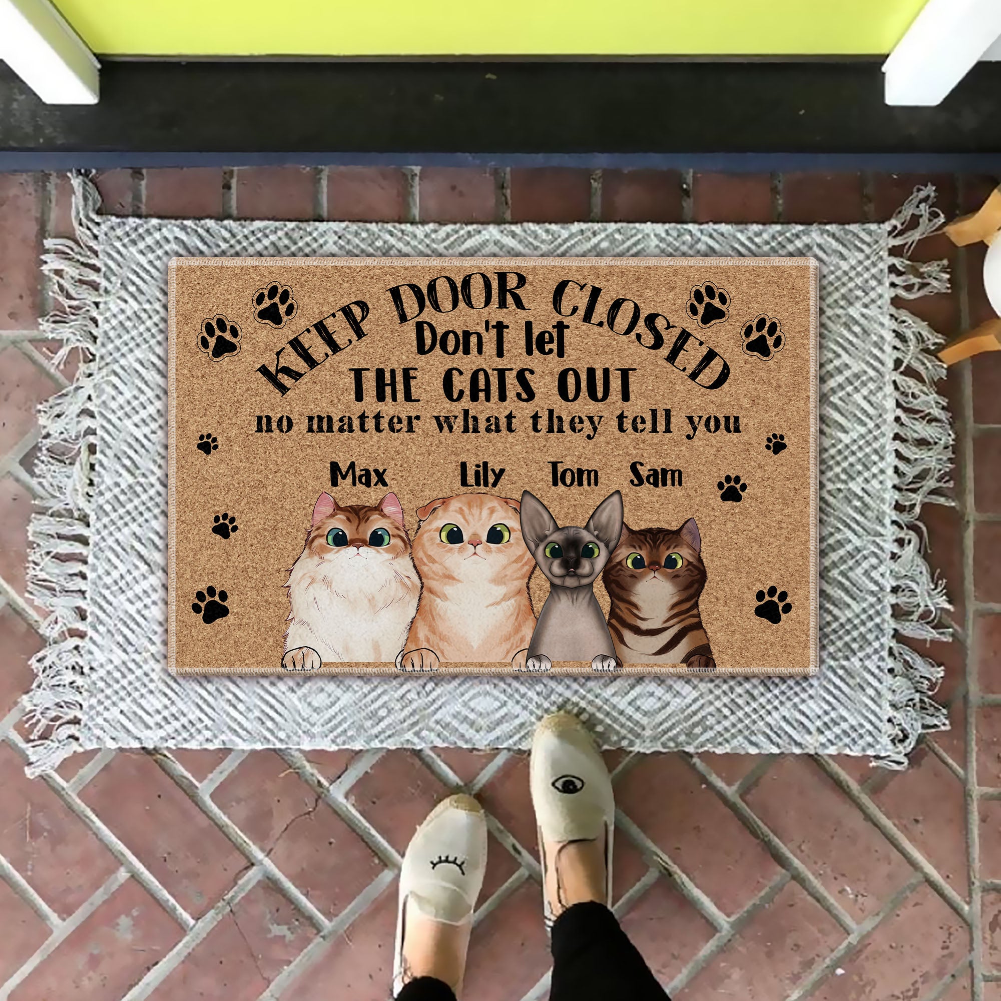 Personalized Doormat, Cat Lovers Gift-Make a Memorable Entrance with a Customizable Sublimation Doormat