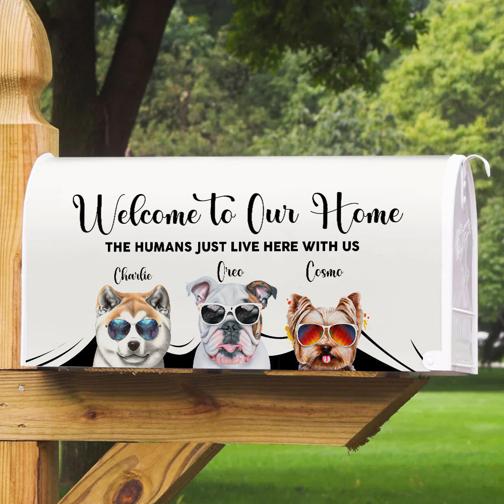 Personalized Pet Welcome To Our House Mailbox Cover, Gift For Dog Lover