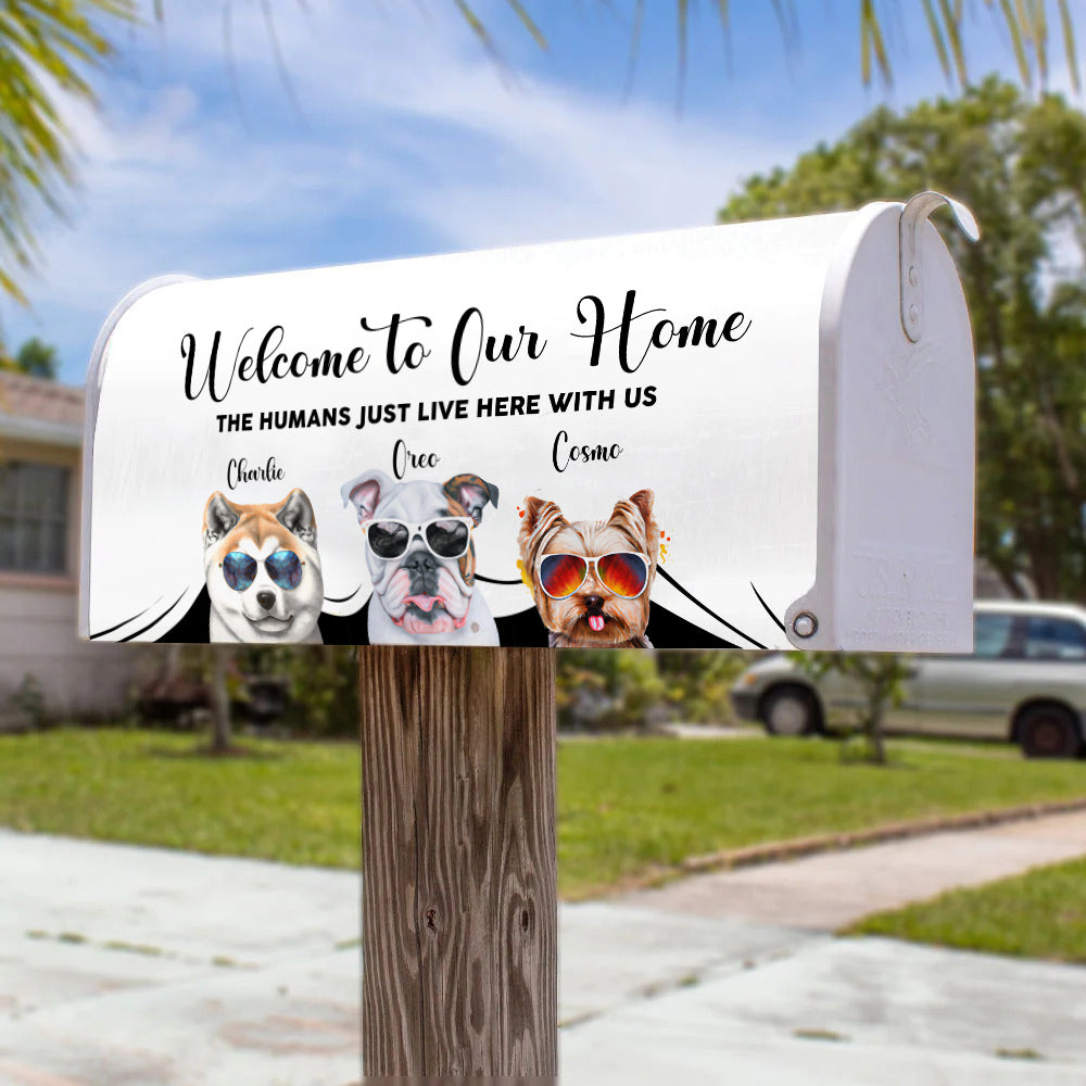 Personalized Pet Welcome To Our House Mailbox Cover, Gift For Dog Lover