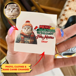 Merry Christmas To The Best Fur Mama, Custom Photo And Text Temporary Tattoo, Personalized Tattoo, Fake Tattoo