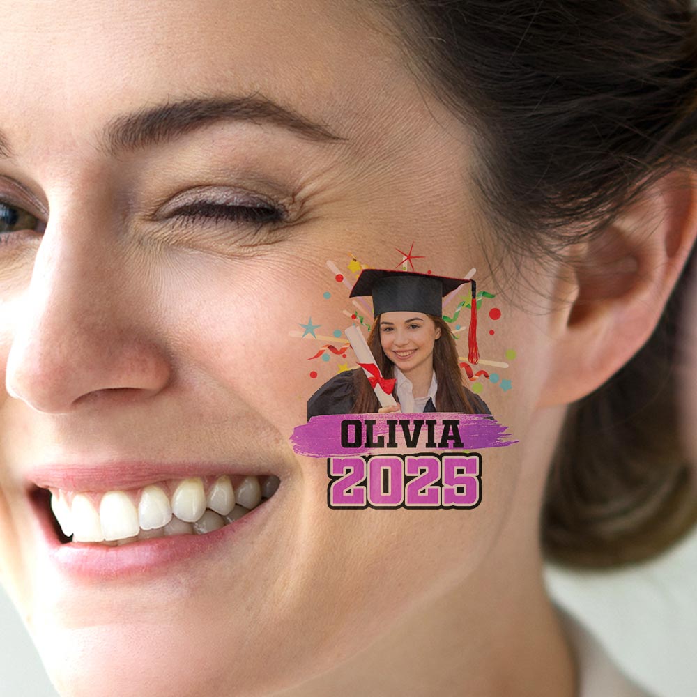 Senior 2025 Graduation Tattoo Gift, Custom Temporary Tattoo, Personalized Tattoo, Fake Tattoo