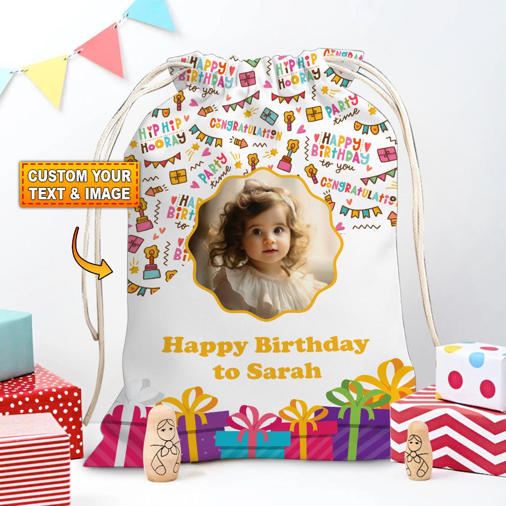 Happy Birthday Party Bag Personalized Christmas String Bag