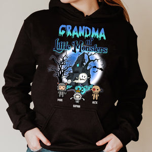 Grandma Of Little Monsters - Custom Characters And Name - Personalized Hoodie - Halloween Family Gift